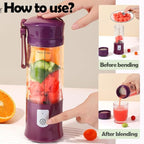 Personal Blender for Shakes and Smoothies, Portable Blender, Mini Small Juice Mixer machine for Kitchen, Office, Gym, 4000mAh,(Purple)