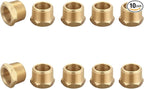 1/2 Inch NPT Male x 3/8 Inch NPT Female Brass Pipe Fitting, Hex Bushing, Reducer Adapter, Thread 0.75" OD to 0.625" ID, (10 Piece)