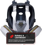 Parcil Distribution Full Face Respirator Mask with Filters – Durable Full Face Respirator Gas Mask, Bayonet Filter Compatible