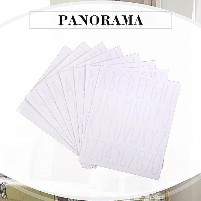 8 Sheets Vinyl Letter Stickers Waterproof Self Adhesive Letter Numbers Alphabet Modern Mailbox Numbers Sticker for Back to School DIY Mailbox House Home Business Address(1.5 Inch,White)