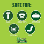 Green Gobbler ENZYMES for Grease Trap & Sewer - Controls Foul Odors & Breaks down Grease, Paper, Fat & Oil in Sewer Lines, Septic Tanks & Grease Traps (4 Gallon Case)