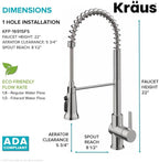 KRAUS Britt 2-in-1 Commercial Style Pull-Down Single Handle Water Filter Kitchen Faucet for Reverse Osmosis or Water Filtration System in Spot Free Stainless Steel, KFF-1691SFS