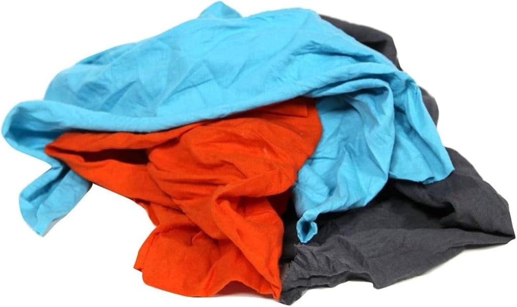 Premium Color Knit Cleaning Rags (25 lbs. Bag) – Shop Rags Bulk for Workshops, Mechanics, Painters, and Home Use, Multipurpose Cotton T-Shirt Rags