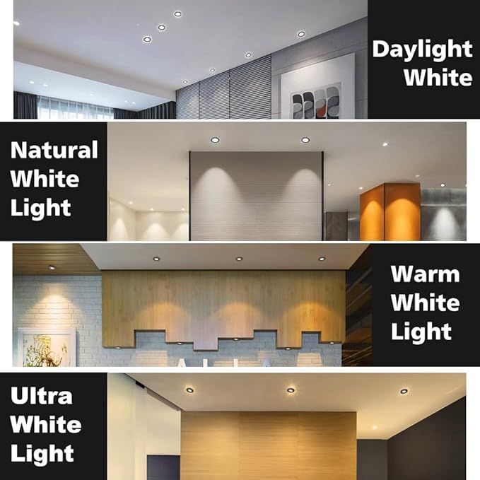 2 Inch LED Downlight, Recessed Lighting Dimmable Ceiling Light, 3W, 2700K Ultra Warm White, CRI80 with LED Driver(35W Halogen Equivalent), Black 1 Pack