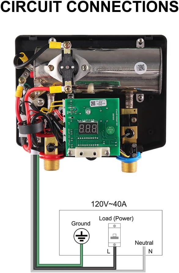 CAMPLUX Tankless Water Heater Electric, Point of Use Instant Hot Water Heater, 3.5kW (TE04B) 120V for Sink with Self Modulating Technology, Black