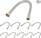 10-Pack EFIELD 16-inch Faucet Supply Lines, 1/2" FIP x 3/8" COMP Faucet Hose, Stainless Steel Braided Supply Line,(HOSE045-10PCS)