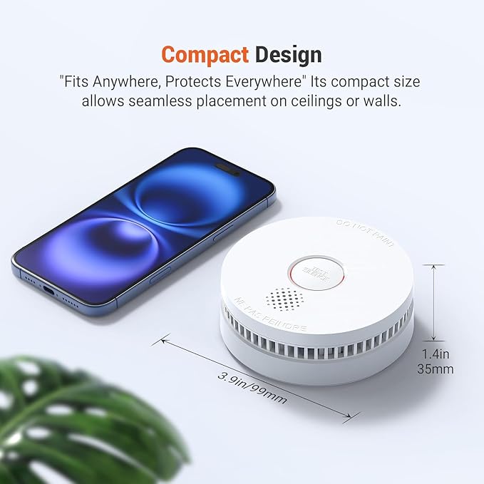 Jemay Smoke Detector Fire Alarms 9V Battery Operated with Photoelectric Sensor & Silence Button,10 Year Product Life Smoke Alarm Fire Detectors Easy to Install, 8 Packs