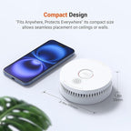 Jemay Smoke Detector Fire Alarms 9V Battery Operated with Photoelectric Sensor & Silence Button,10 Year Long Life Smoke Alarm Fire Detectors Easy to Install,12 Packs