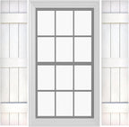 Board & Batten Vinyl Shutters (1 Pair) | 11"x81" (3-Board) - Dover White/Paintable | Exterior Window Shutters | Includes Mounting Hardware | Simple Installation | Made in USA