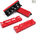 S&F STEAD & FAST Soft Jaws for Bench Vise 4.5 inch, 2 pairs, Strongly Magnetic Vise Jaw Pads, TPU, Multi-Groove and Textured Inserts, for Clamping Woodworking Metal Plastics