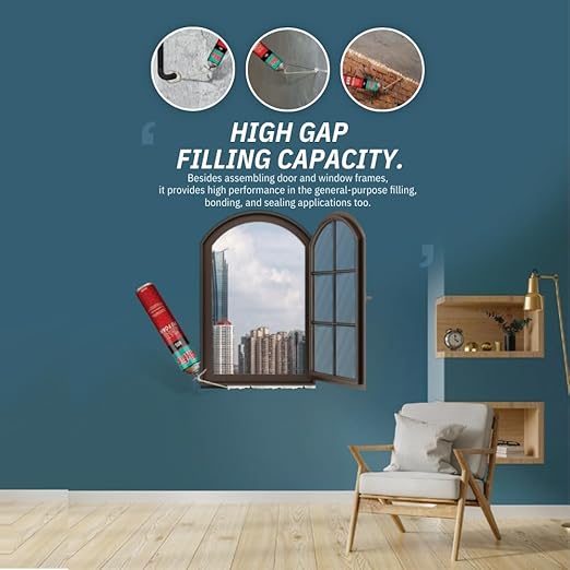 Akfix 805 Gap Filler Expanding Foam Sealant (12x25.3 Oz)- Gaps and Cracks Spray Insulation Can, Polyurethane Expanding Waterproof Sealant with Straw, for Window and Door | 25.3 Oz. 12 Pack