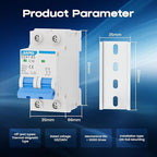 AC Miniature Circuit Breaker, 120V/240V 2 Pole 16 Amp DIN Rail Mount Circuit Breaker, MCB C16 Solar AC Disconnect Switch,Thermal Magnetic Trip