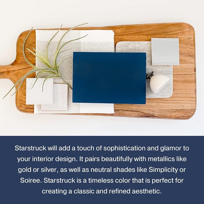 Country Chic All-in-One Chalk Paint for Furniture, Cabinets, Home Decor, Eco-Friendly, Matte Finish, Built-In Primer & Top Coat for Wood, Metal - Starstruck (Navy Blue) - 8 oz (237 ml)