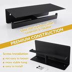 APLusee Matte Black Double Toilet Paper Holder with Shelf, 304 Stainless Steel Bathroom Tissue Roll Holder, Commercial Paper Dispenser Wall Mounted