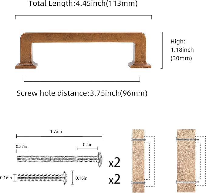 COTYKILEY 10 Pack 3.75Inch(96mm) Antique Brass Kitchen Cabinet Handles Cabinet Pulls Vintage Drawer Pulls Aged Gold Bronze Kitchen Cabinet Hardware Kitchen Handles Drawer Pulls Dresser Handles