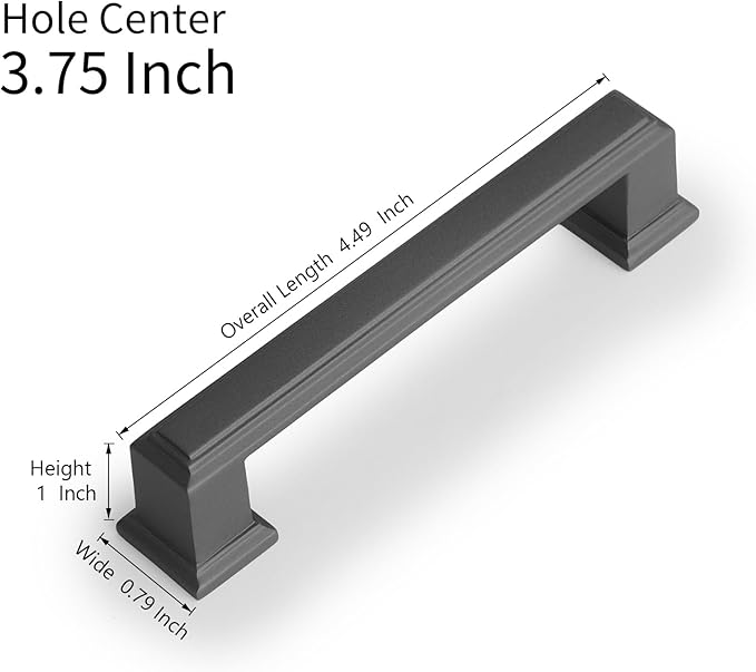 10 Pack 3.75 Inch(96mm) Hole Center Matte Dark Gunmetal Gray Modern Cabinet Pulls Kitchen Cabinet Handles Kitchen Cabinet Hardware Timeless Drawer Pulls for Dresser Cupboard Wardrobe, Gray(3.75x10)