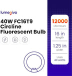 lumenivo FC16T9 40W Circline Fluorescent Bulb Replacement 16 Inches - T9 Bulb with 4-Pin Base (G10Q-4) – 6500K Daylight - 1 Pack