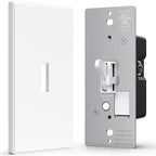 AIDA Digital Toggle Dimmer Switch for Dimmable LED, CFL & Incandescent Bulbs, Single Pole/3-Way, Screwless Wall Plate Included, UL Listed, No Neutral Wire Needed, Matte White (1 Pack)