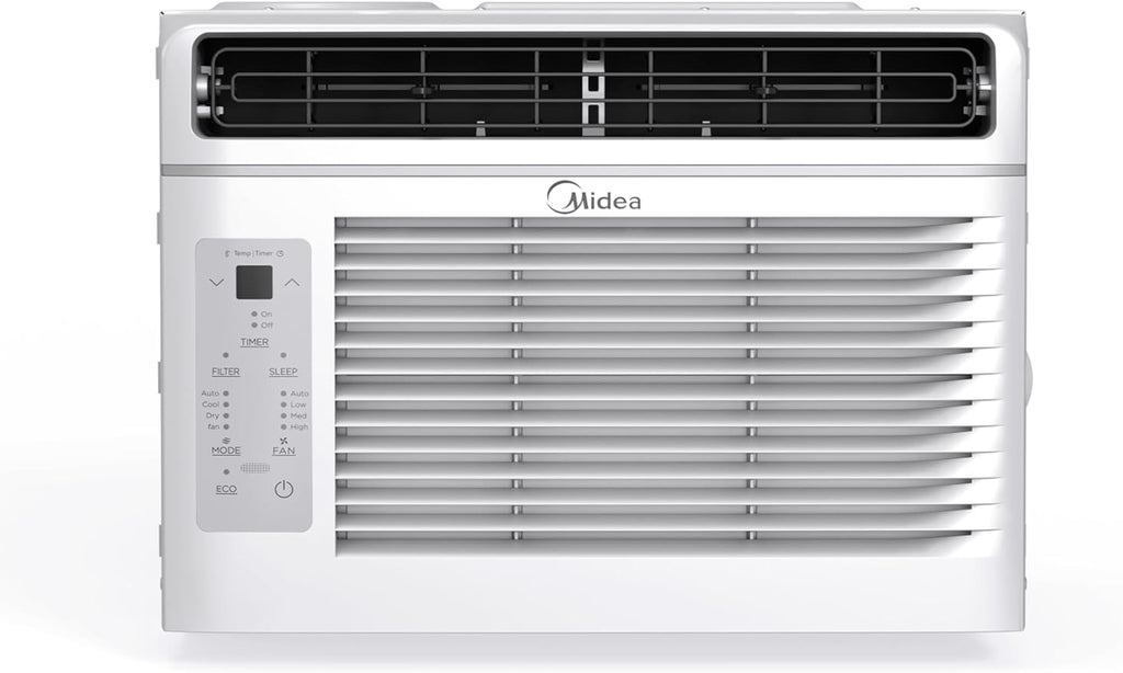 Midea 5,000 BTU EasyCool Window Air Conditioner - Cool up to 150 Sq. Ft. with Easy-to-Use Mechanical Controls and Reusable Filter, Perfect for Small Bedroom, Living Room, Home Office