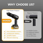 Handheld Car Vacuum Cordless, Portable Cars Vacuum Cleaner with 40000Pa High Power & Suction, Powerful 4-in-1 Hand Held Air Duster Fast Cleaning for Car,Home,Office,Pet Hair (Yellow)