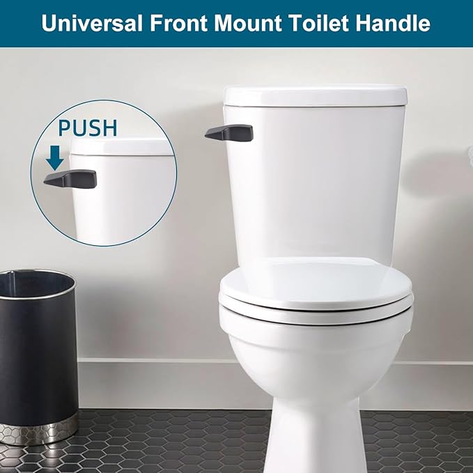 Hygie Rinse Front Mount Metal Toilet Handle Replacement Kit Compatible with American Standard/Mansfield/Gerber/TOTO/Kohler Toilet, Toilet Tank Flusher Lever with Flapper Chain, Oil-Rubbed Bronze