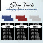 Shop Towels (White, 25-Pack) - Bulk Cleaning Towel in a Bag, Mechanic Cotton Wipes for Car Maintenance, Auto Mechanics & Garage, Wipe Grease & Oil, Machine Wash & Reusable