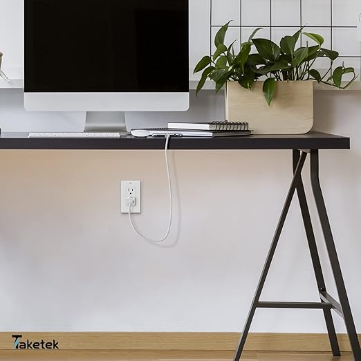 Decorator Receptacle Outlet,Wall Outlet with Wall Plate, Tamper-Resistant Electrical Outlet, Residential Grade, 3-Wire, 15A 125V, Self-Grounding, 2-Pole, UL Listed, White (20 Pack)