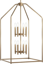 Kichler Madden 36" 8 Light Foyer Pendant in Champagne Bronze, Soft Modern Fixture, for Small Kitchen, Coffee Table, Office, Bedroom, Foyer, (36" x 20"), 52723CPZ