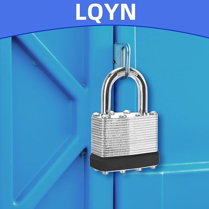 Padlocks with Same Key, LQYN 48 Pcs Laminated Keyed Padlock (1-9/16", 40mm), Keyed Alike Locks, Normal Shackle, for Storage Locker, Hasp Latch, Toolbox, Sheds