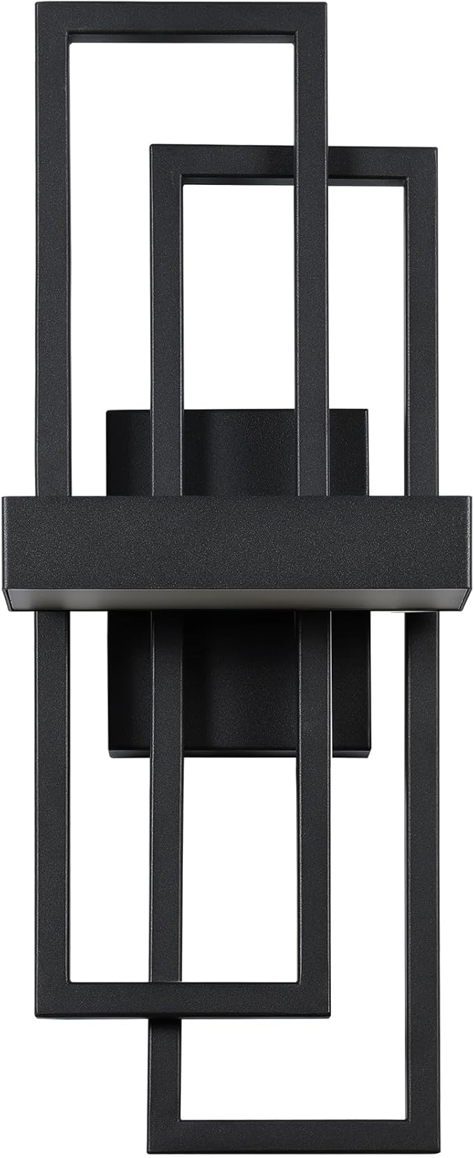 LamQee 20 Inch Modern Outdoor Wall Lights, Integrated LED 1000LM Exterior Lighting Fixture Dual Rectangle Outdoor Sconce, Black Metal Wall Mount Porch Light Outside Lamp for House Garage Door Patio