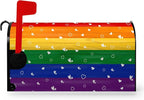 Rainbow Pride Mailbox Cover Magnetic Standard Size Gay Pride Mailbox Post Covers Heart Love LGBT Asexual LGBTQ Mailbox Wraps Waterproof Mailbox Decor for Outside Garden Yard 21x18 Inch
