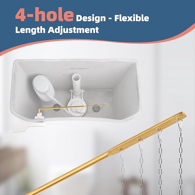 iFealClear 2 Pack Universal Toilet Handle Lever Flush Replacement, Front Mount Toilet Trip Lever Compatible with American Standard, Stainless Steel Flapper Chain, Solid Brass, White