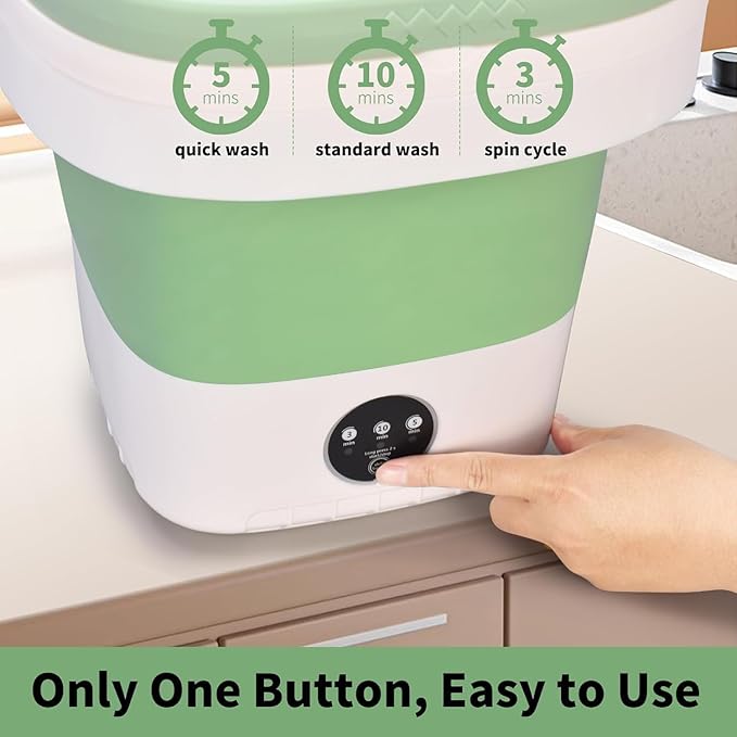 Portable Washing Machine, 16L Upgraded with Spin Basket Laundry Machine, 3 Cleaning Modes Suitable for Small Clothes, Foldable Design Ideal for Hotel, Home, Apartment and Campain