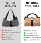 Official Legacy Tool Roll Bag - Easy to Carry 5-Pocket Roll Up Tool Bag - Durable Canvas, Rust-Proof YKK Zippers & Secure Buckle - A Loving Gift for Dads, Mechanics, Electricians & Hobbyists | Black