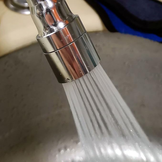 Metal Faucet Sprayer Attachment Sink Aerator Swivel Extender For Kitchen Tap Cold Hot Water (Silver ）