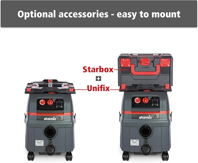 Starmix 1650 "Powerhouse XL 13.2 Gallons/50 L, High Performance Multi-Use Portable Dust Extractor - Wet/Dry - Auto Self-Clean Filter System - HEPA Certified, 103761