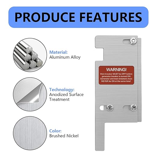 Generator Interlock Kit Compatible with Square D Vertical Main 150 or 200 Amp Breaker,3 1/4 to 4 Inch Spacing Between Main and Branch Breaker,Electrical Interlocking Panel.