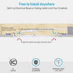 TORCHSTAR 8 Inch Ultra-Thin LED Recessed Ceiling Light with Junction Box, CRI90, 5000K Daylight, 18W High Brightness Dimmable Slim Canless Wafer Downlight, ETL & ES & FCC, Pack of 6