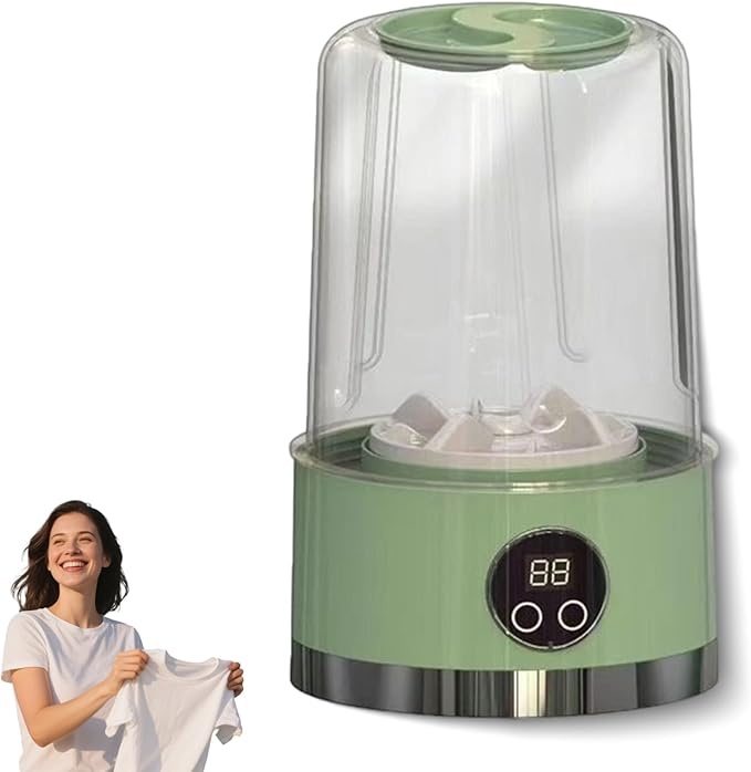 2026 Upgraded Smart Laundry Cup, Wireless Washing Machine, Underwear Washer, Portable Rechargeable Mini Washing Machine, for Apartment, Home, Hotel and Camping (Green)