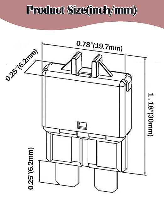 Resettable Standard Blade Fuse 3A ATC Automotive Fuse ATO Manual Reset Fuses Manual-Reset Blade Circuit Breaker for Boat Truck SUV Car Motorcycle 32VDC Fuses Assortment Kit