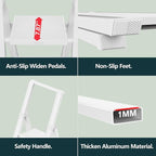 WOA WOA 5 Step Ladder for 10 Feet High Ceiling, Lightweight Foldable Ladder with Non-Slip Wide Pedals, Step Stool with Safe Handrail, Space Saving for Home, Kitchen, Indoor & Outdoor 300lbs - White