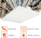 110 Watt 2 Foot High Bay | 5000K Daylight High Output 14410 Lumens | Wired 110W 100-277V High Bay | 50000 Life Hours 131LM/w | 1 Pack by GoodBulb