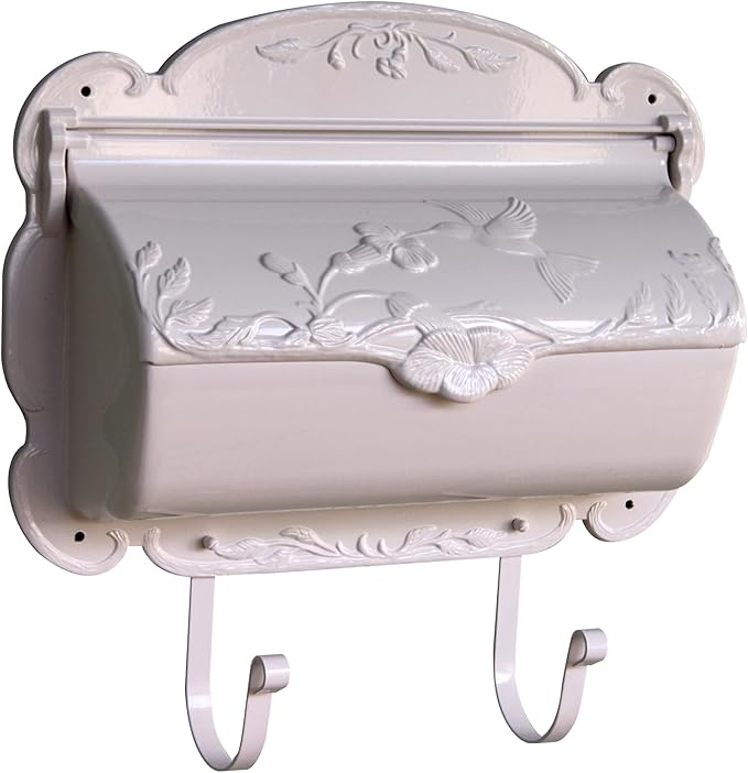 Special Lite Hummingbird Horizontal Wall Mount Mailbox - White Aluminum Mailbox for Wall Mount - SHB-1004-WH