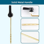 Hygie Rinse Metal Toilet Handle Lever Flush Replacement, Universal Front Mount Toilet Handle with Stainless Steel Flapper Chains, Toilet Repair Kit, Oil Rubbed Bronze