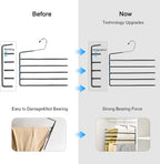 Nature Smile Pants Hangers 3pack, Heavy Duty Multi Layers Space Saving Slack Hangers,Non Slip 5 Tier Open-Ended Pants Hanger Closet Storage Organizer for Garden Flags Trousers Jeans Scarf