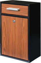 Locking Wall-Mount Mailbox, Wood Vintage Metal Mailboxes for Outside, Security Drop Box with Lock, Large Capacity Mounted Mailbox, Heavy Duty Thickened Mailbox