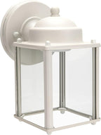 LIT-PaTH Outdoor LED Wall Lantern, Wall Sconce Porch Lighting Fixture, 3000K Warm White, 9.5W 800 Lumen, Aluminum Housing Plus Glass, White Finish-2 Pack