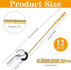 12 Pcs Toilet Flush Handle, Front Mount Toilet Handle Lever, Brass Toilet Flusher Replacement with Nuts, Universal Toilet Repair Handle Inside Tank