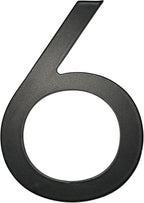 Adoorn 4 Inch Mailbox Numbers - Number 6, Black Color, Each Sold Individually, Premium Metal Self Stick Address Numbers, Weatherproof Mailbox Numbers for Outside