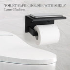 10 Pieces Black Towel Bar Set Bathroom Hardware Accessories Set Upgraded Toilet Paper Holder with Shelf Towel Holder Set for Bathroom Stainless Steel Wall Mounted 23.6in